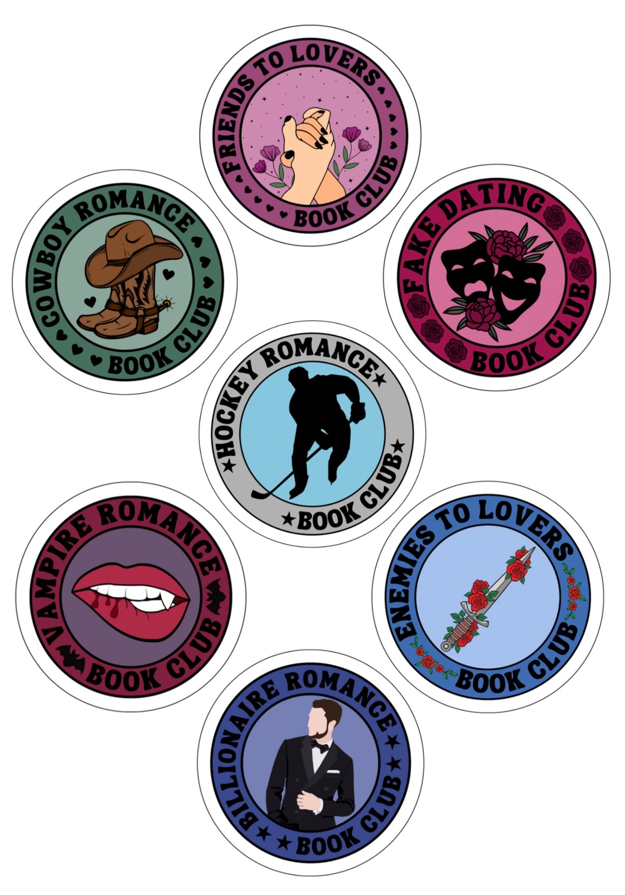 Dark Romance Book Label Stickers