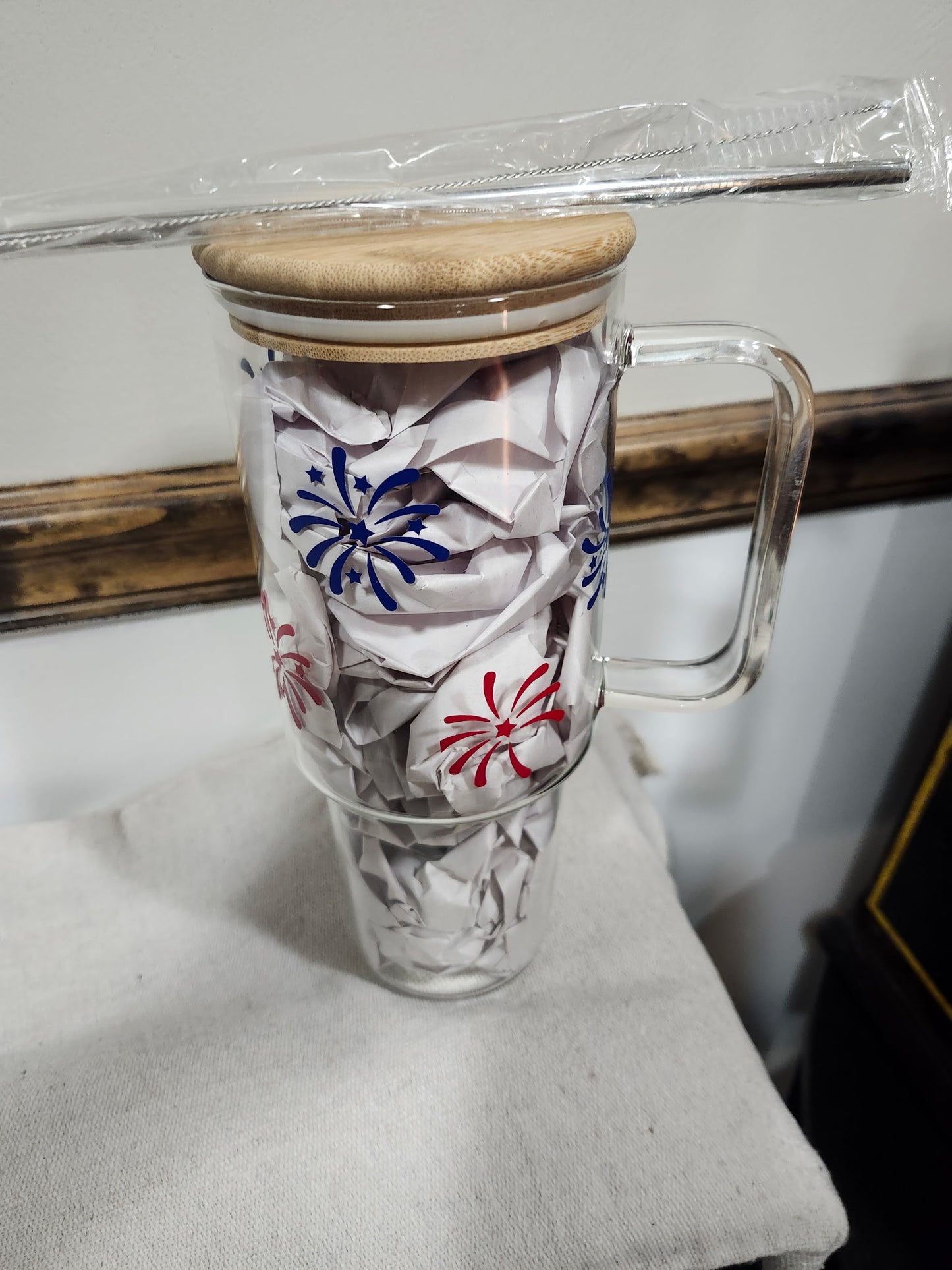 4 of July Glass Tumbler