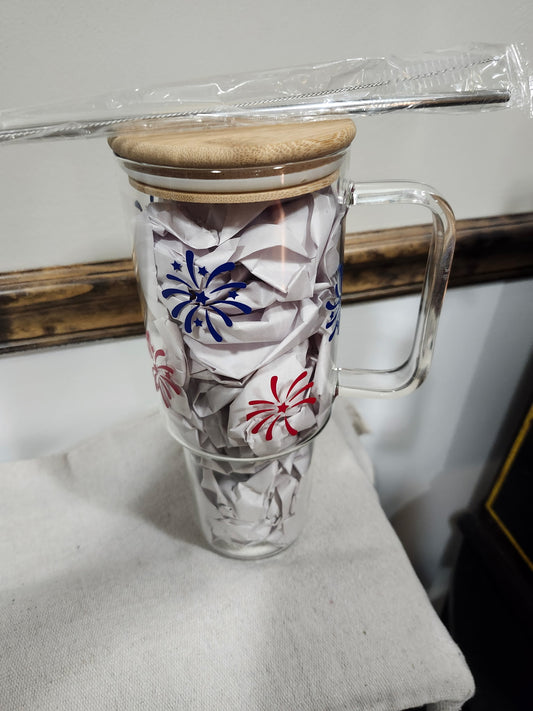 4 of July Glass Tumbler