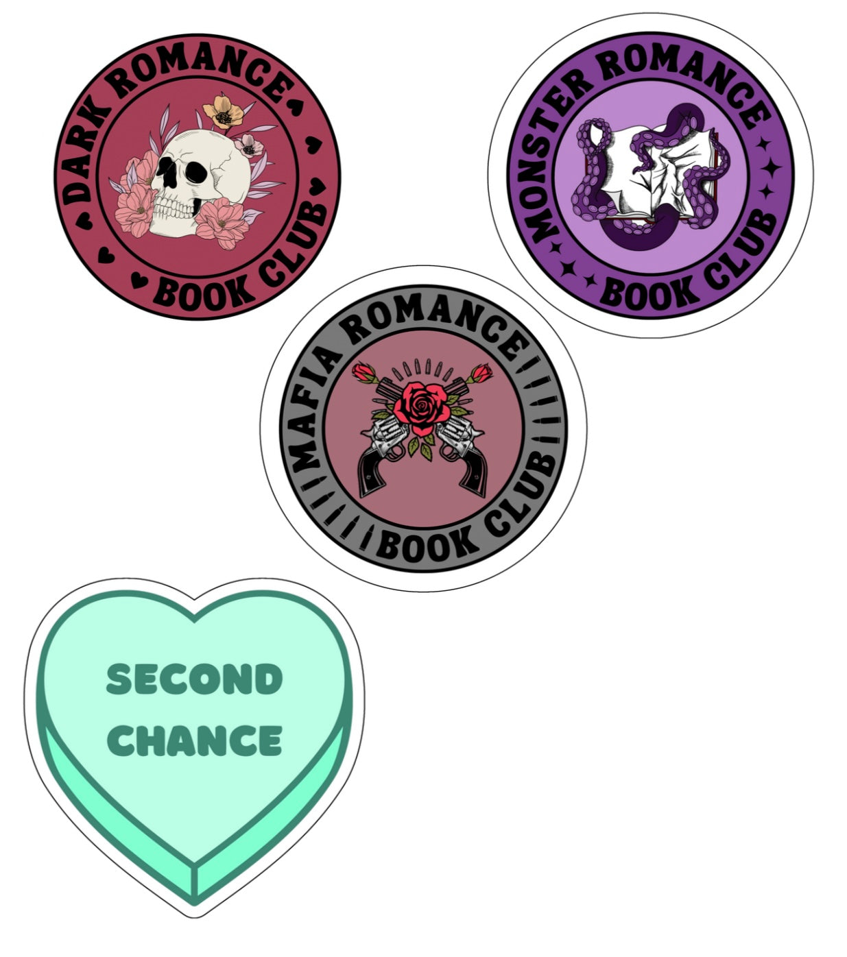 Dark Romance Book Label Stickers
