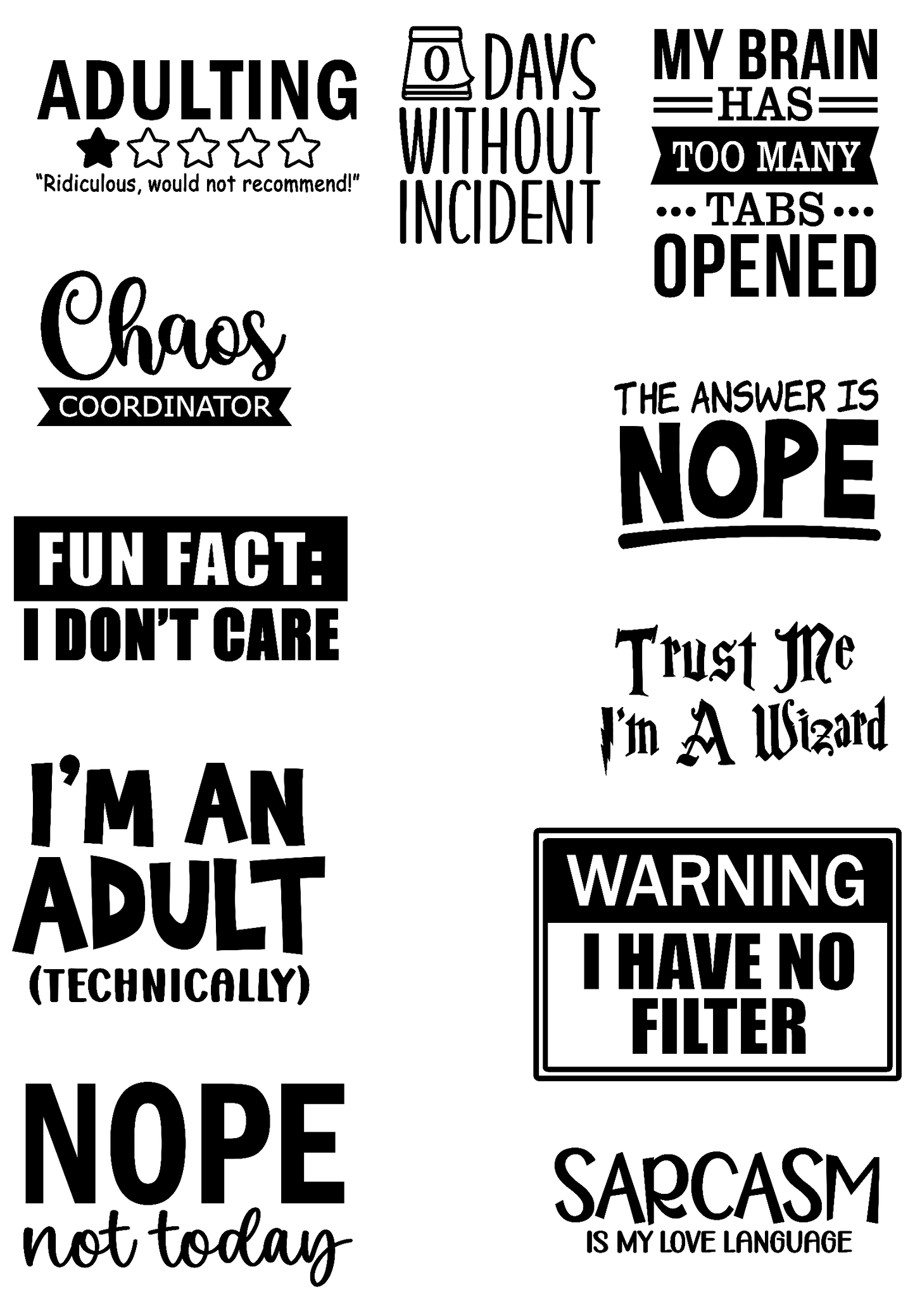 Sarcastic Sticker Bundle
