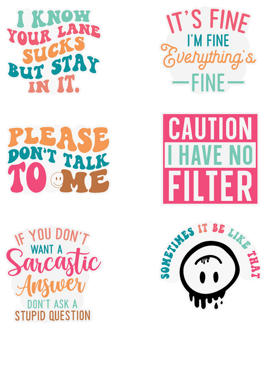 Sarcastic Sticker Bundle